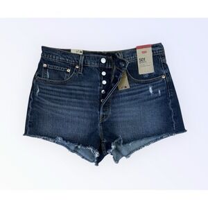 Levi's 501 Original Shorts Dark Indigo WOMENS 32 NEW!!!